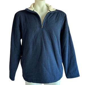 Mens Sweater Size Large Blue White Workwear Outdoor Hiking Camping Fisherman